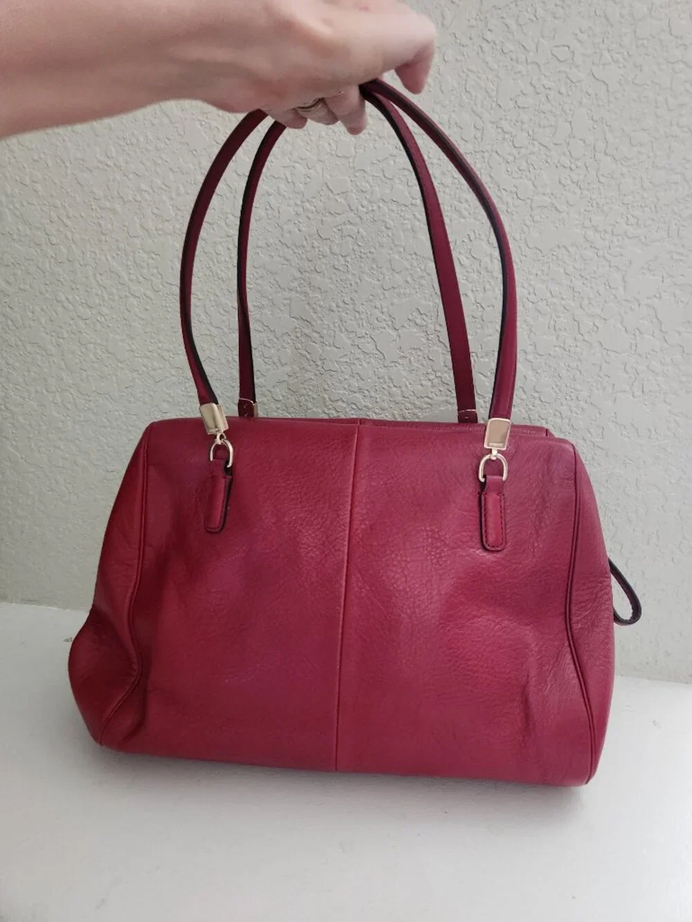 Euc Coach Madison Scarlet Leather Shoulder Bag Purse